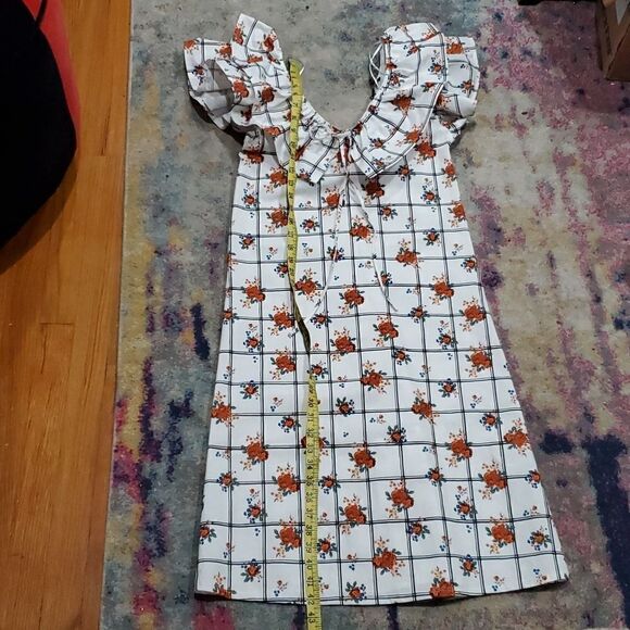 Zara Ruffled Shoulder Midi Dress Size M - Picture 13 of 16